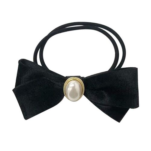 Pearl super elastic velvet simple temperament black head rop
