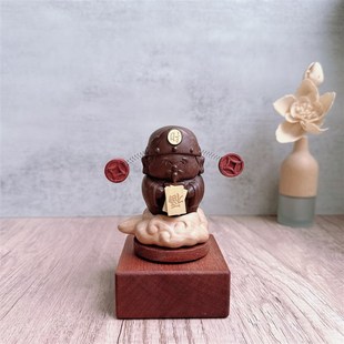 乌檀木底座摆件底座送礼小音乐盒实木猫雨伞大龙猫八音盒桌面