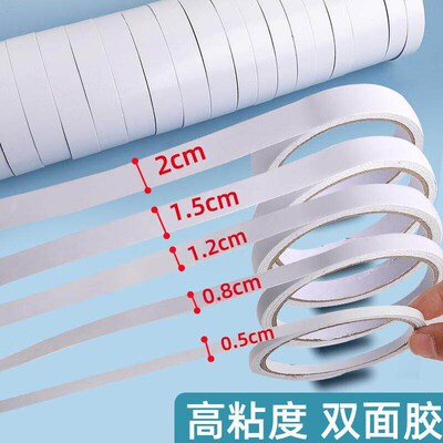 Tearable super-sticky white double-sided tape, specially des