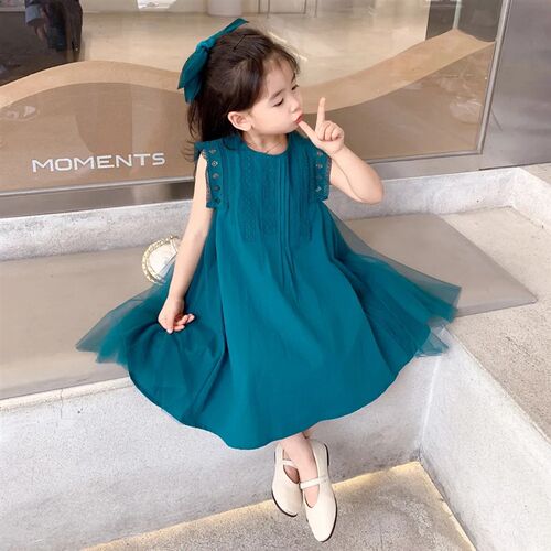 baby girl dresses summer solid cotton sleeveless dress for g