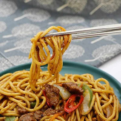 1/2/5 Pairs Chinese Chopsticks Stainless Steel Non-slip Sush