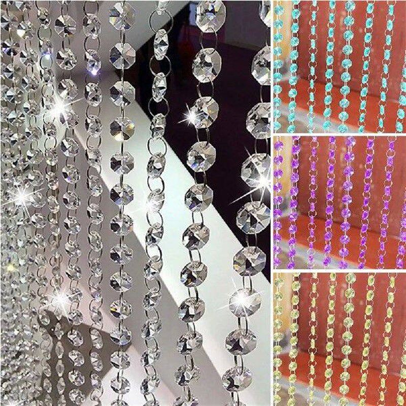 1m Home Crystal Clear Acrylic Bead Garland Chandelier