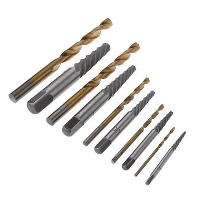 10Pcs/Set Broken Bolt Damaged Screw Extractor + Right Hand D