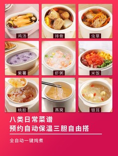 家用隔水炖炖盅全自动电动炖锅陶瓷镉水饨肉熬粥煮饭bb宝汤锅煲汤