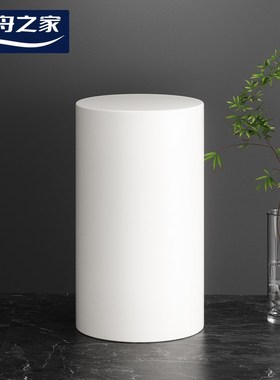 展示台模特圆形柱墩子橱窗摆台白色木质地台高低展台架柜装饰