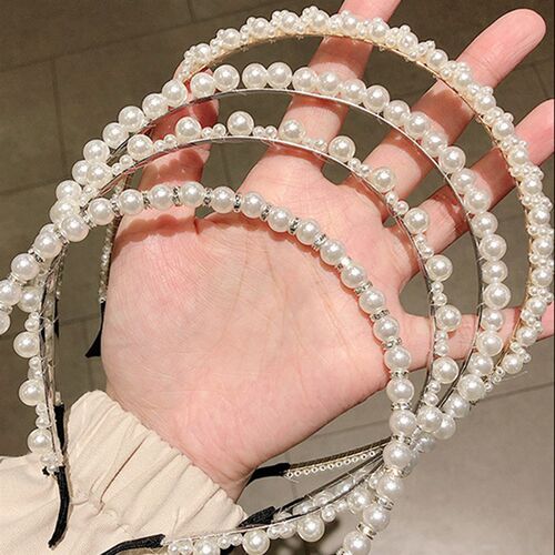 2023 New Women Elegant Full Pearls Hairbands Sweet Headband