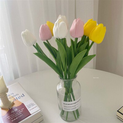 510Pcs Tulips Artificial Flower PU Real Touch Tulip Bouquet
