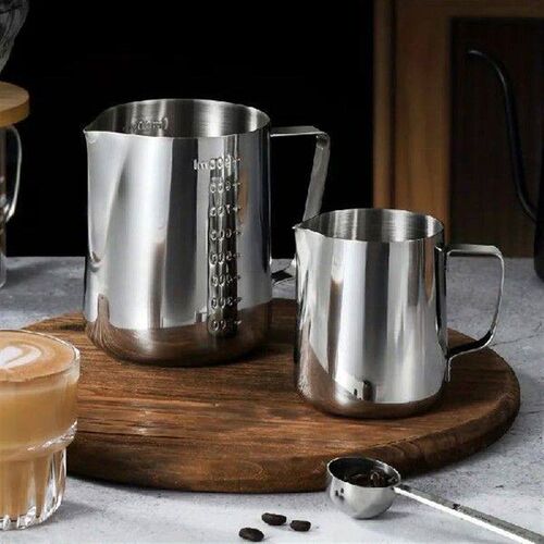 1PCS Coffee Flower Pot, Stainless Steel with Scale, Coffee