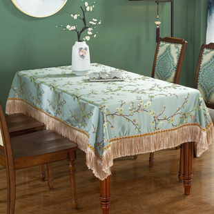 中式茶几桌布布艺长方形客厅家用餐桌布方桌正方形台布桌垫圆桌大