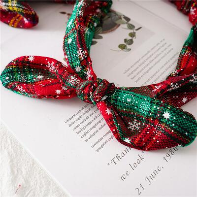 Christmas Grid Headband Merry Christmas Decor For Home 2022