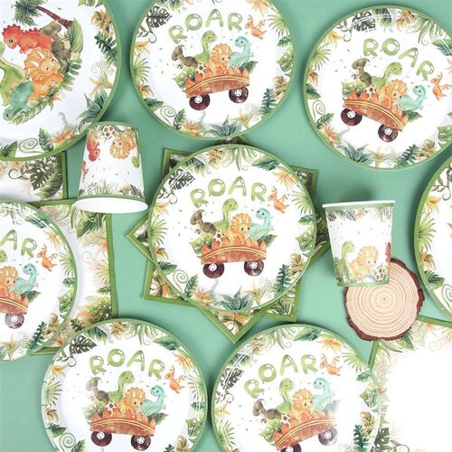 Dinosaur Disposable Tableware Dinosaur Birthday Party Decora