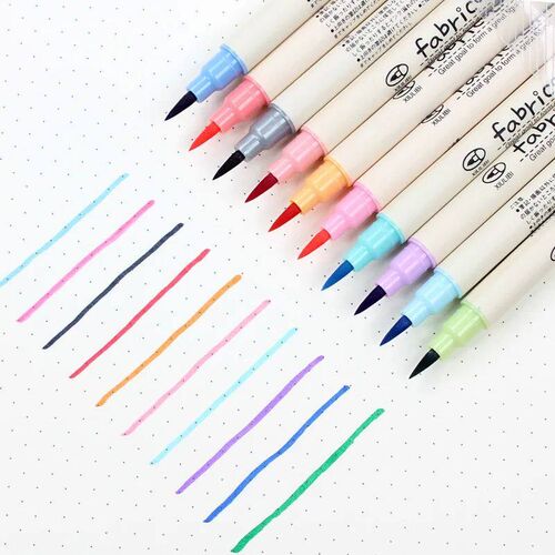 10 Colors Brush Pen Set Fabricolor Marker Pen Soft Tip Colou