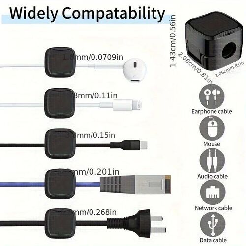 6/18pcs Magnetic Cable Clips Non-slip Wire Organizer Chargin