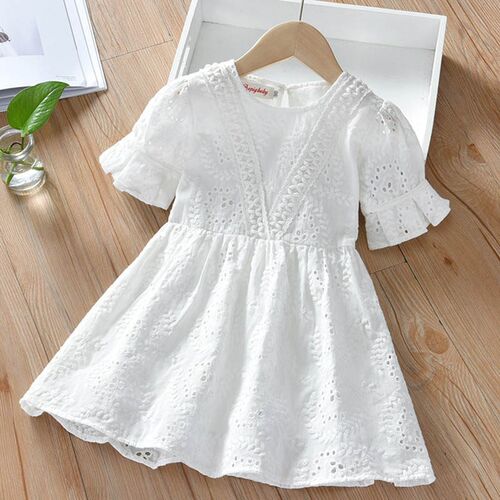 Casual Fashion Clothes Summer Baby Girls Dress Short Sleeve