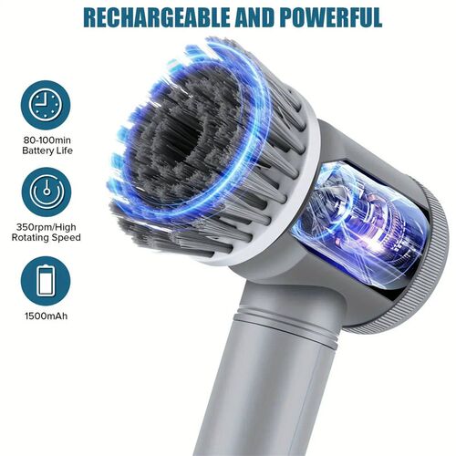 Electric Spin Scrubber Cordless Spin Scrubber with 6 Replace