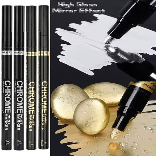 Chrome Pen Marker Mirror Waterproof Paint Repair For Rock Ce