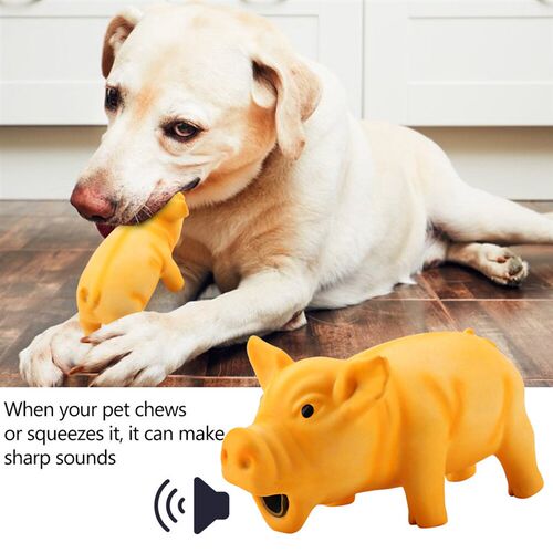 Cute Pig Grunting Squeak Latex Pet Chew Toys for Dog Squeake