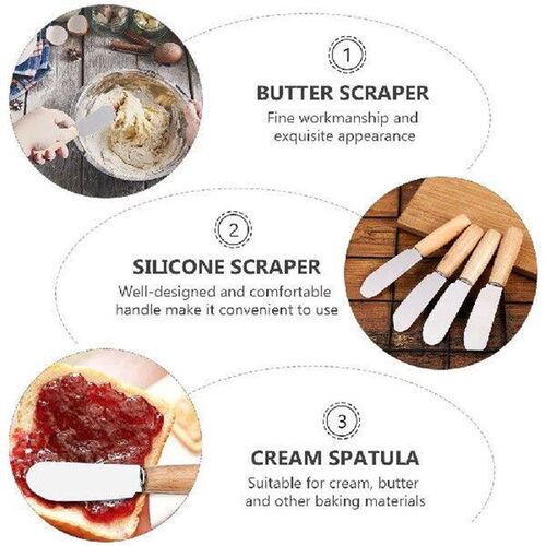 1 Set 10Pcs Stainless Steel Baking Spatulas Butter Scrapers
