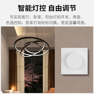 PTX无线旋钮开关家用8面板灯控无线调光本地化控制灯光窗帘电机