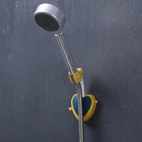 No-drill heart-shaped shower bracket with adjustable swivel