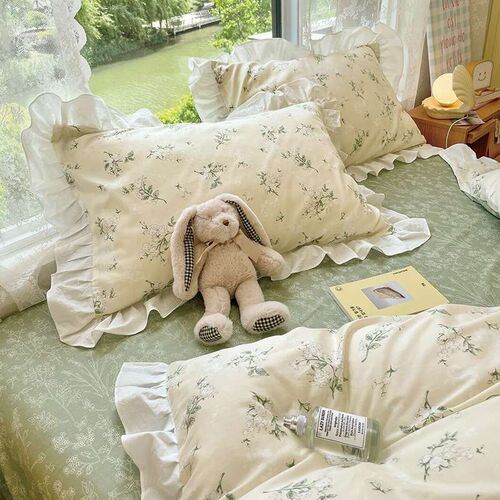 2ins Pastoral Fresh Lace Cotton Four-Piece Set Spring and Su