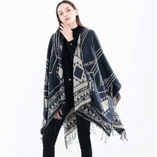 Capes Geometric 2024 Poncho Nepalese Style Indian Cloak New
