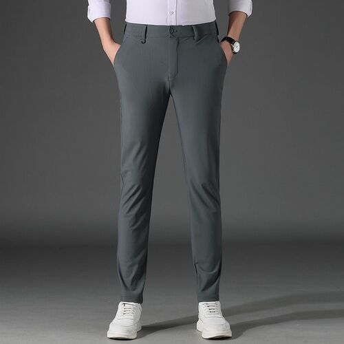 Casual Pants Mens Summer Thin Breathable Ice Silk Cropped P