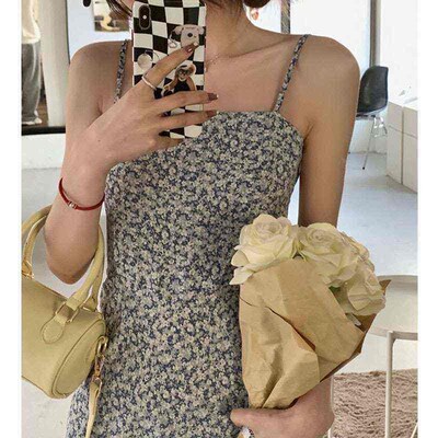 Floral dress female chiffon gentle wind summer seaside holid