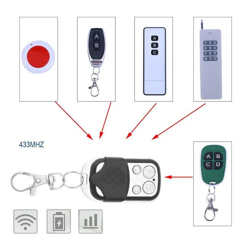 433MHZ Clone Fixed Learning Rolling Code Universal 4 Buttons