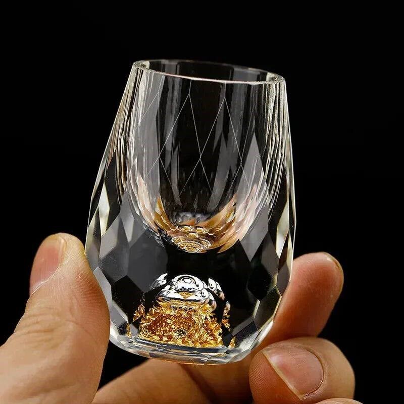 Luxury Crystal Glass Vodka Sake Shochu Bar Liqueur Double Bo图片