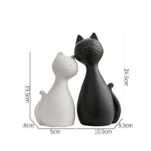 Modern Art Ceramic Cat Tabletop Decoration Upscale Black