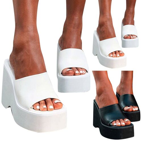 Summer Women Sandals Solid Large Size Platform Wedge Heel