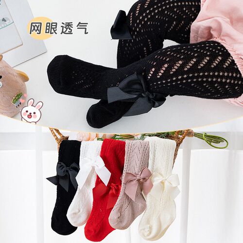 Cross-border Baby Socks Hollow Big Bow Baby Pantyhose Prince