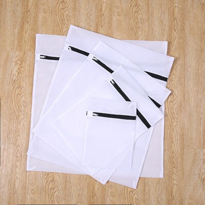 Zippered Mesh Laundry Bag Polyester Laundry Wash Bags Coarse