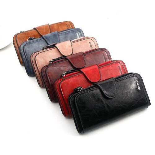 Womens wallet made of leather Wallets Three fold VINTAGE Wo