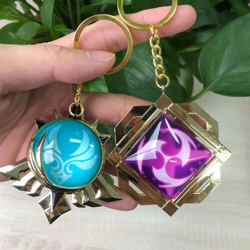Deluxe Genshin Impact Metal KeyChain Cosplay Eyes Of God