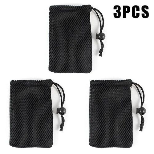 3Pc Nylon Meh Drawtring Storage Pouch Bag Multi Purpoe Trave