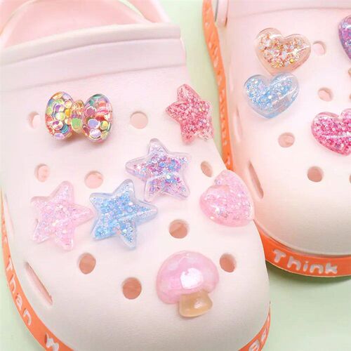 13pc/et Shoe Charm Shining Star Heart Shaped Garden Shoe Acc