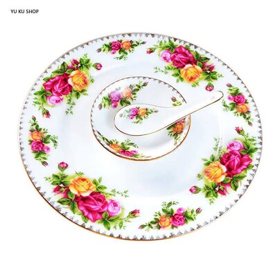English Tableware Set Bone China Plate Afternoon Tea Set Old