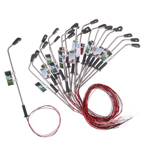 20 Pieces Mini Model Railway Train Lamppost Sreet Light LEDs