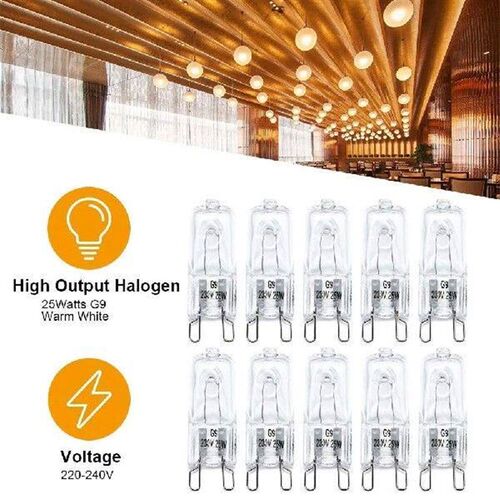 10pcs Quality G9 Halogen Light Bulbs 25W/40W/60W 220V