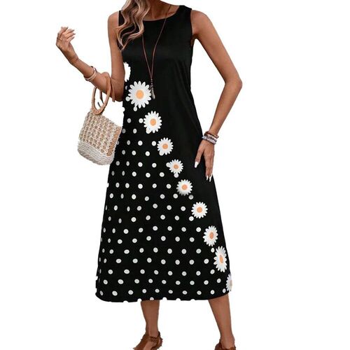 Linen Summer Womens Dress 2025 Casual Big Size Sleeveless
