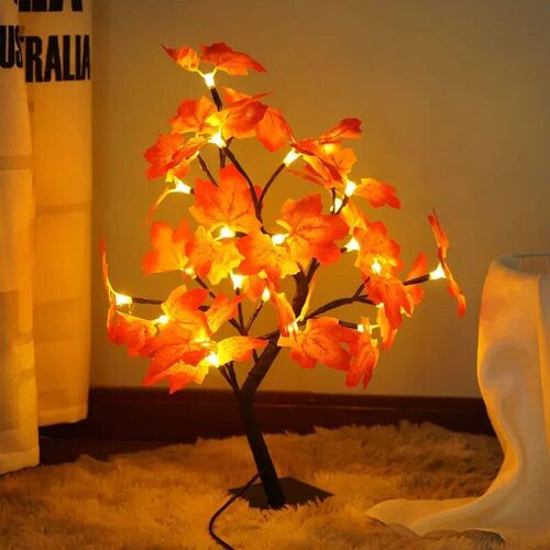 24 LED Fairy Flower ree Table Lamps Maple Leaf Lamp Rose Nig