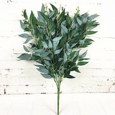 Artificial willow bouquet fake leaves for Home Christmas wed