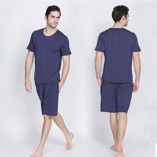 95% Bamboo Fiber 5% Spandex Sleepwear For Sleeping Round Nec