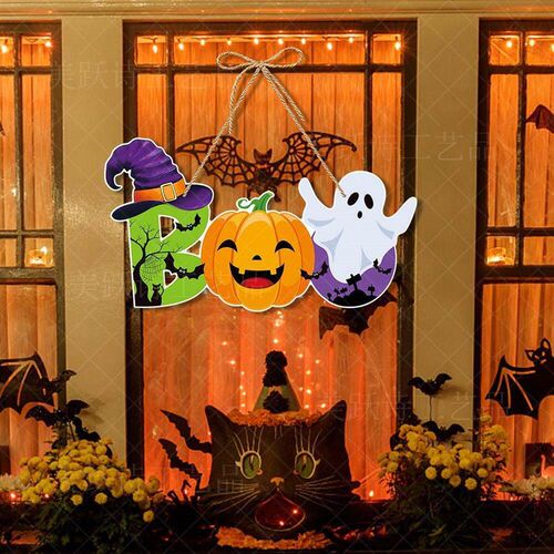 Halloween Decoration Door Hanging Pumpkin Bat Ornament门挂