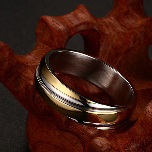 Vnox Wedding Ring for Women Men Stainless Steel Black Rose G