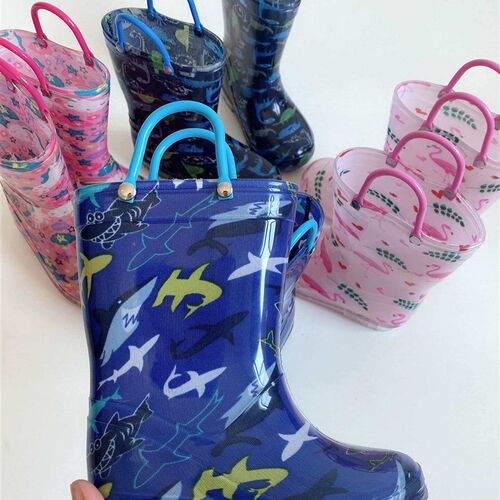 rens Rain Boots Kindergarten Babys Middle Tube Water Rain