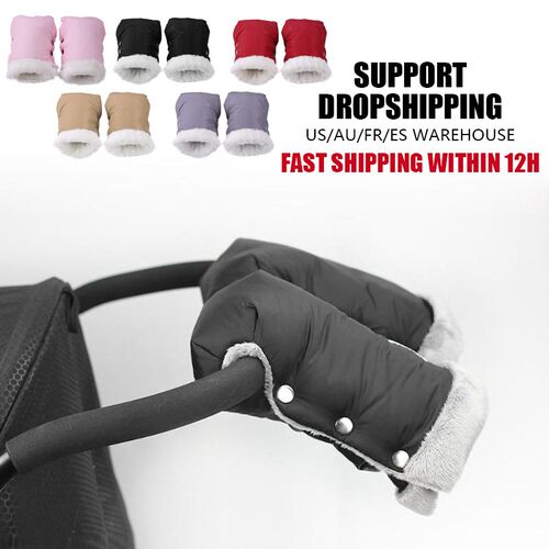 Baby Carriage Stroller Gloves Warm Fur Fleece Pram Hand High