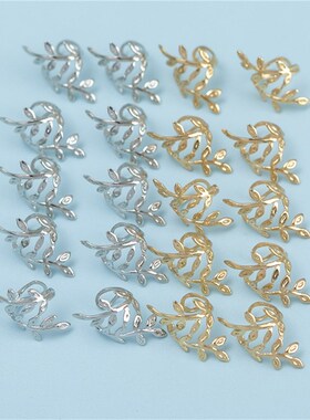 10pcs/Lot Punk Leaf Women Hair Clips Claw Metal Rings Spiral